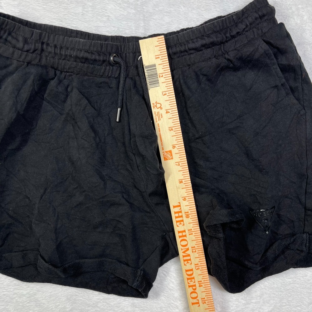 Guess Athletic Shorts Womens XL Black Cotton Relaxed Fit Gym Jogging Drawstring - Picture 4 of 8